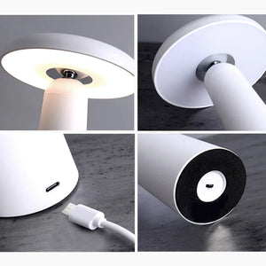 Lampe de table tactile sans fil inclinable en forme de champignon