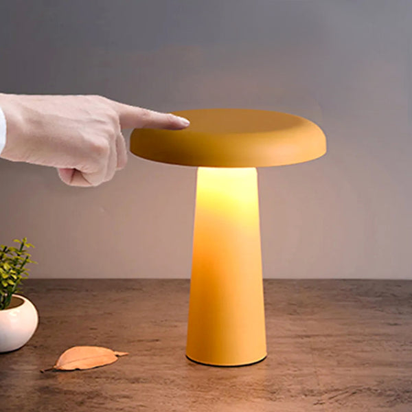 Lampe de table tactile sans fil inclinable en forme de champignon