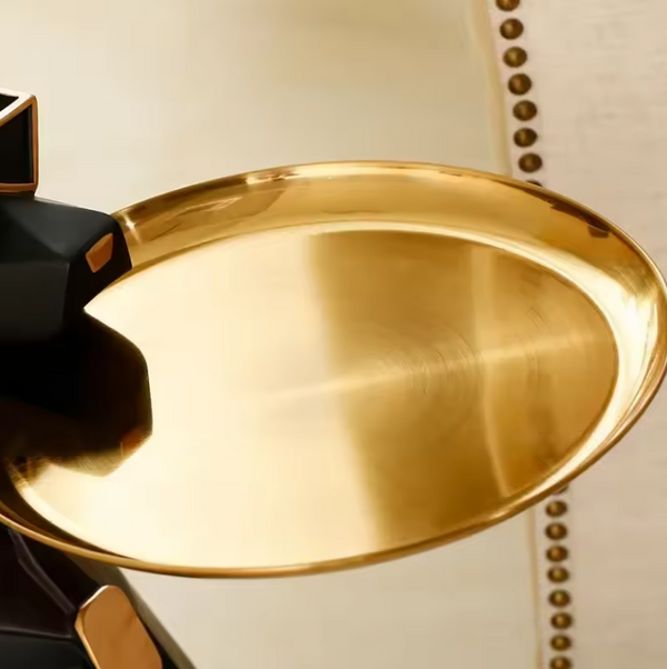 XL Dobermann Dog with Plate Statue