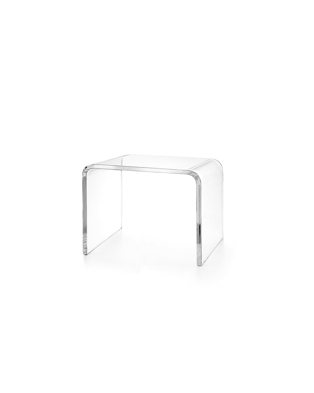 Mesa auxiliar multiusos de vidrio acrílico transparente