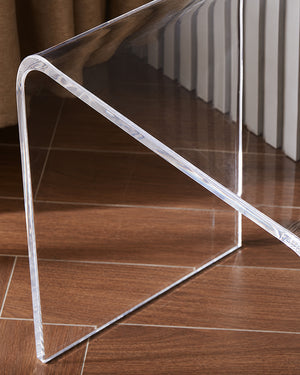 de homê Acrylic Transparent Glass Multi-Purpose Side Table