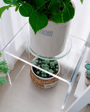 de homê Acrylic Transparent Glass Multi-Purpose Side Table