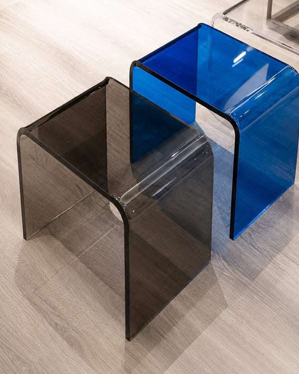 de homê Acrylic Transparent Glass Multi-Purpose Side Table
