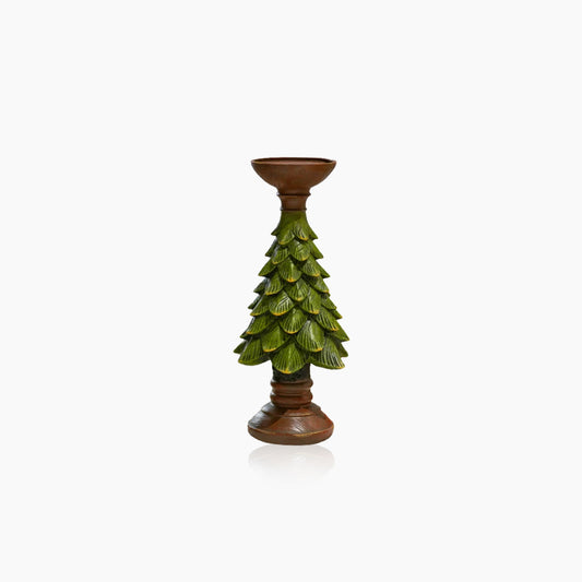 Dark Green Christmas Tree Candle Holder