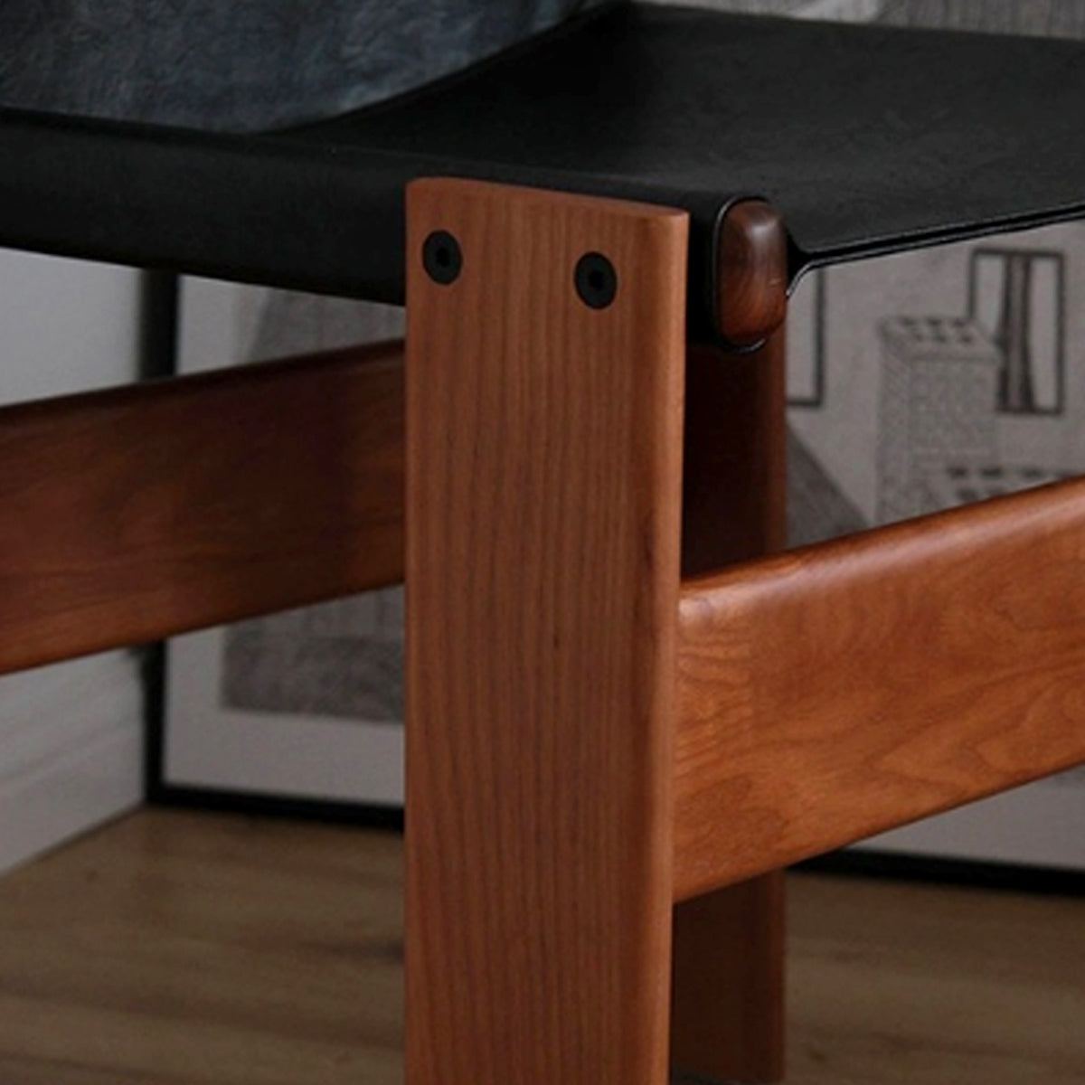 Silla de comedor con acento de madera de caucho nórdico