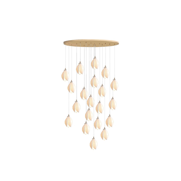 Carl Lighting Ceramic White Magnolia Jade Chandelier