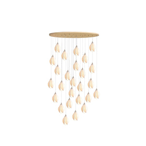 Carl Lighting Ceramic White Magnolia Jade Chandelier