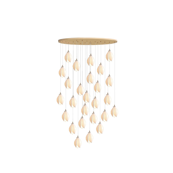 Carl Lighting Ceramic White Magnolia Jade Chandelier