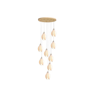 Carl Lighting Ceramic White Magnolia Jade Chandelier