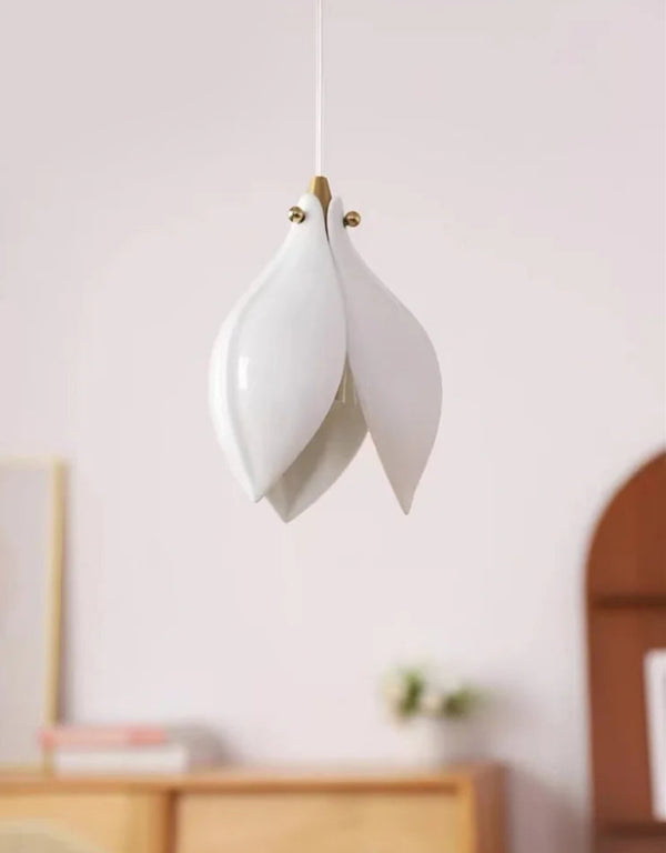 Carl Lighting Ceramic White Magnolia Jade Chandelier