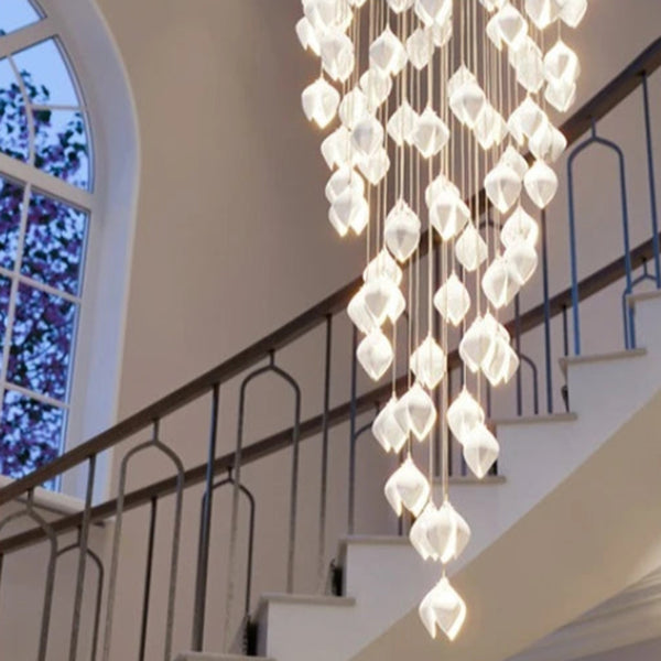 Carl Lighting Ceramic White Magnolia Jade Chandelier