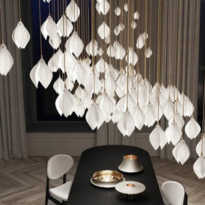 Carl Lighting Ceramic White Magnolia Jade Chandelier