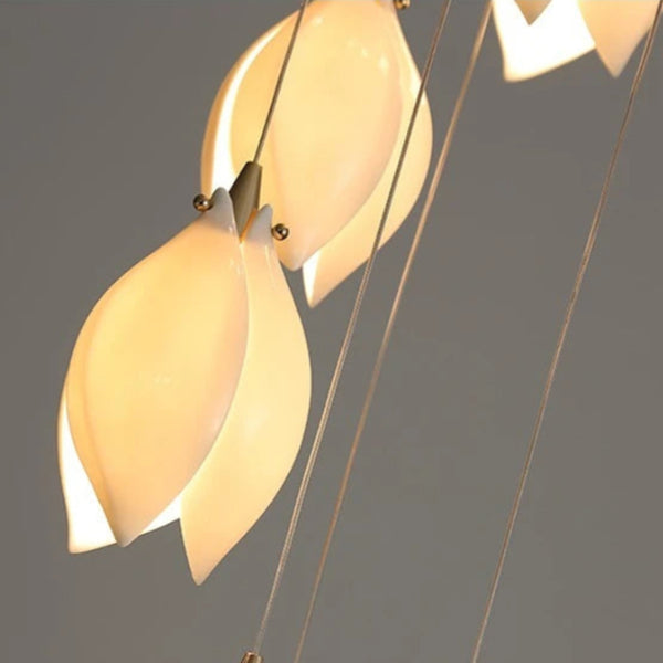 Carl Lighting Ceramic White Magnolia Jade Chandelier