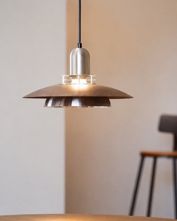 Carl Lighting UFO Walnut Layered Pendant Ceiling Light