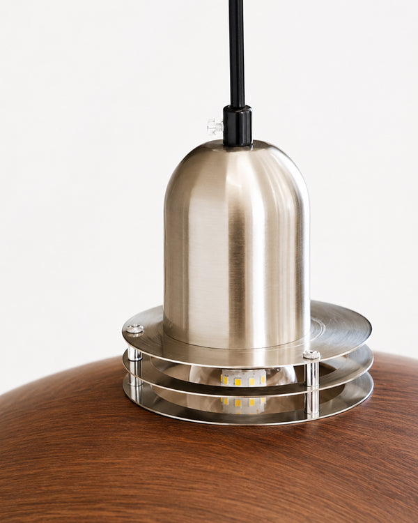 Carl Lighting UFO Walnut Layered Pendant Ceiling Light