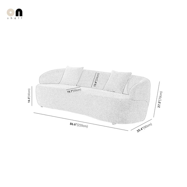 Melloa Lounge 3-Seat Sofa with 2 Pillows
