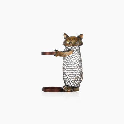 Cat Wine Holder with Cork Containe