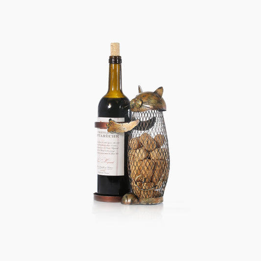 Cat Wine Holder with Cork Containe
