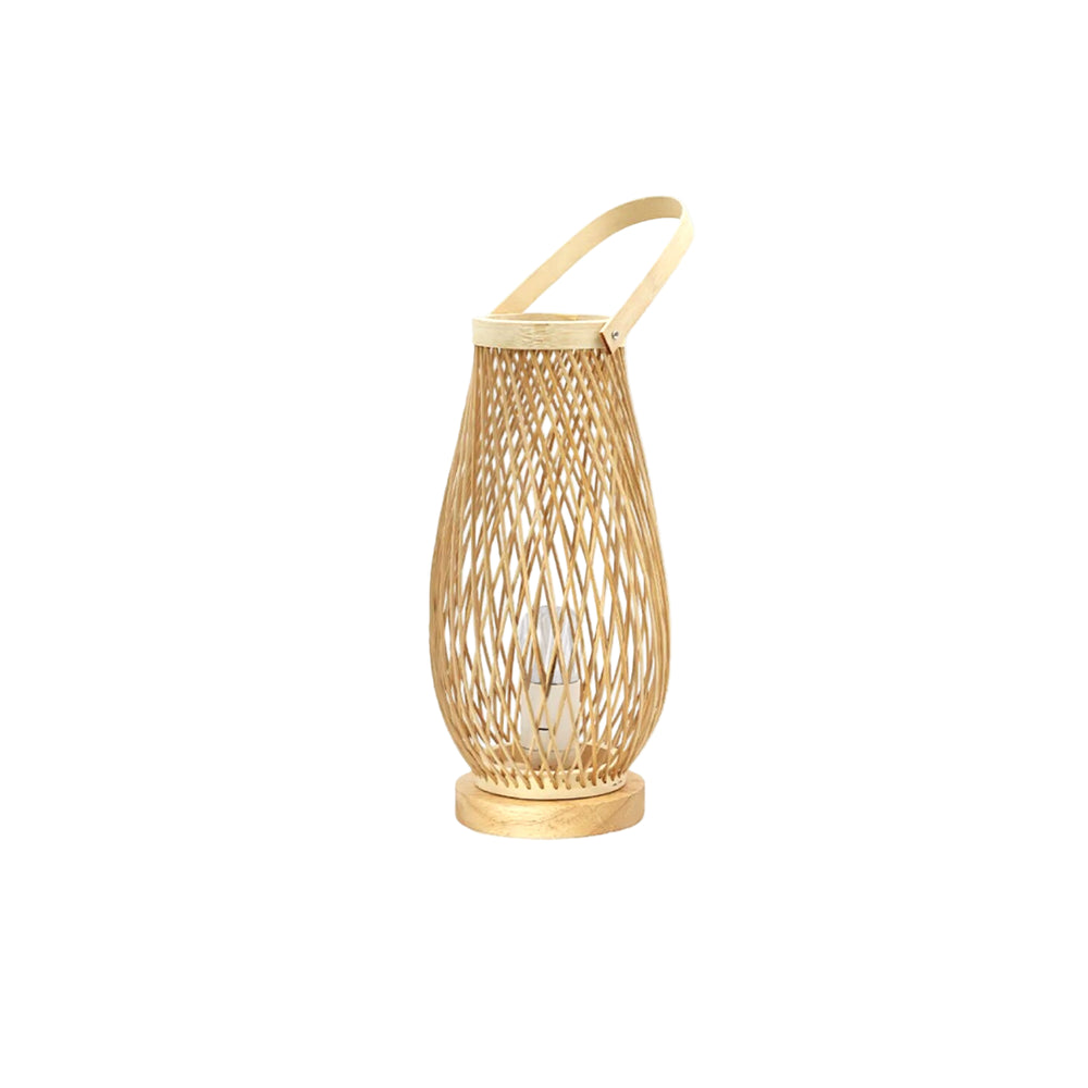 Vintage Wicker Bamboo Table Lamp