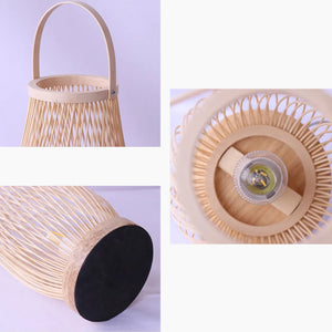 Vintage Wicker Bamboo Table Lamp