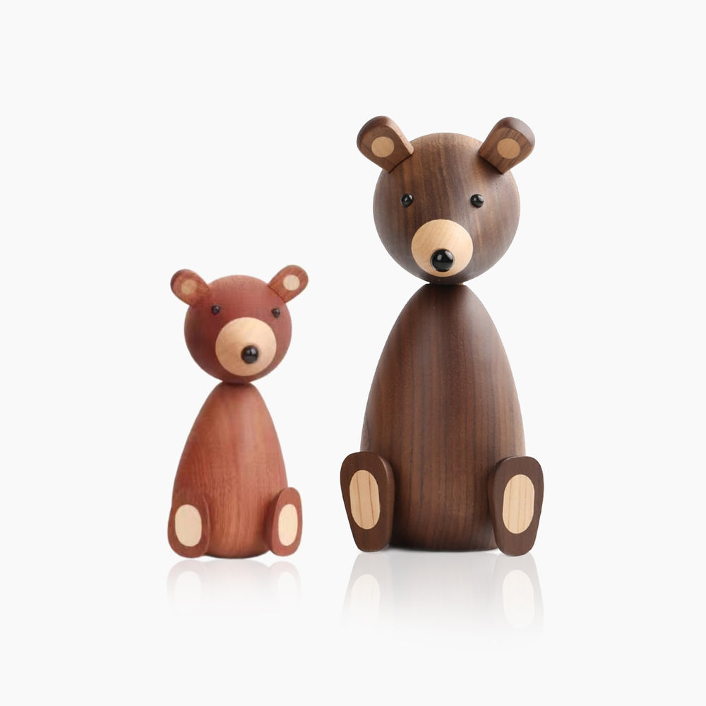 Wooden Brown Bear Sculpture