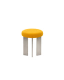 UOSU Linen-Top Stainless Steel Leg Accent Stool