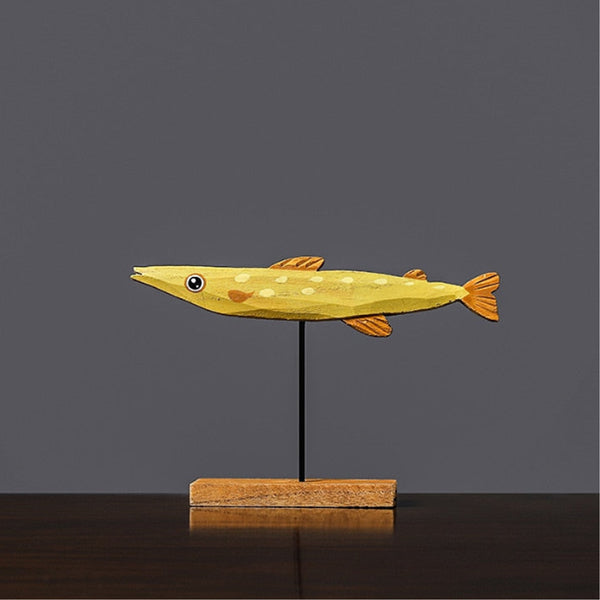 Freshwater Fish Hand-Crafted Wooden Sculpture