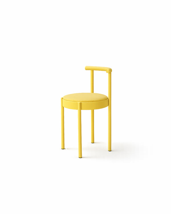Mid-Century Modern Metal Leg Color Round Chair