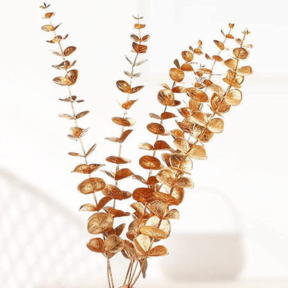 10PCS Gold Artificial Eucalyptus Leaf - OnShelf