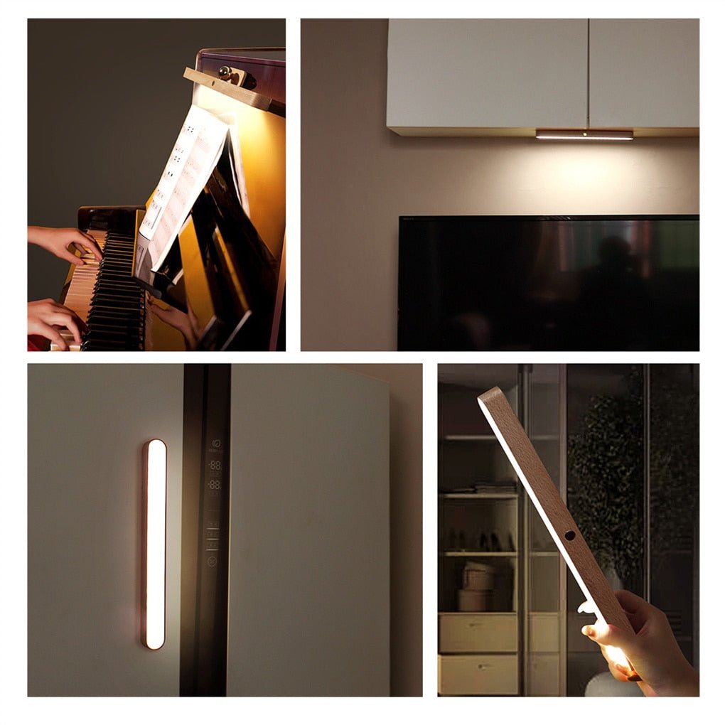 3 Modes Cordless Touch Wood Light Bar - OnShelf