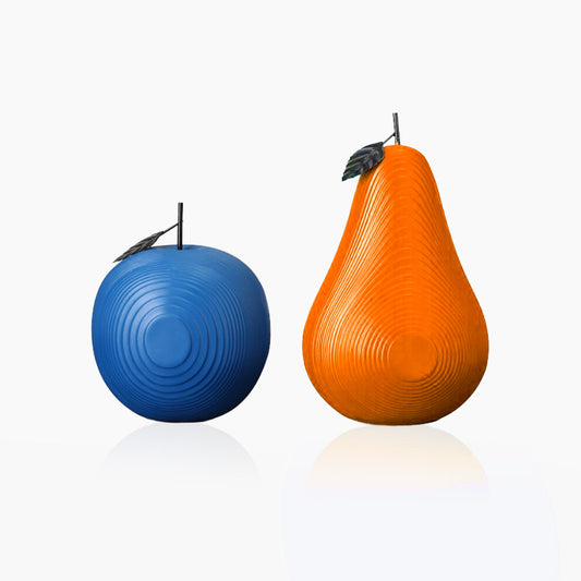 3D Texture Fruit Apple & Pear Sculpture - OnShelf