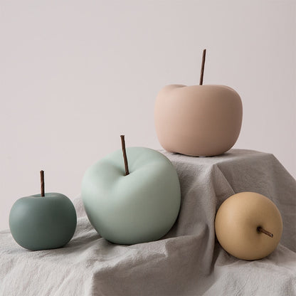 Matte Ceramic Apple Ornaments