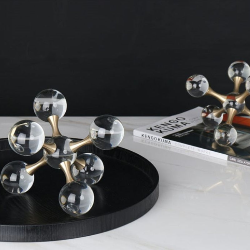 Crystal Hand-Crafted Ball Geometric Sculpture