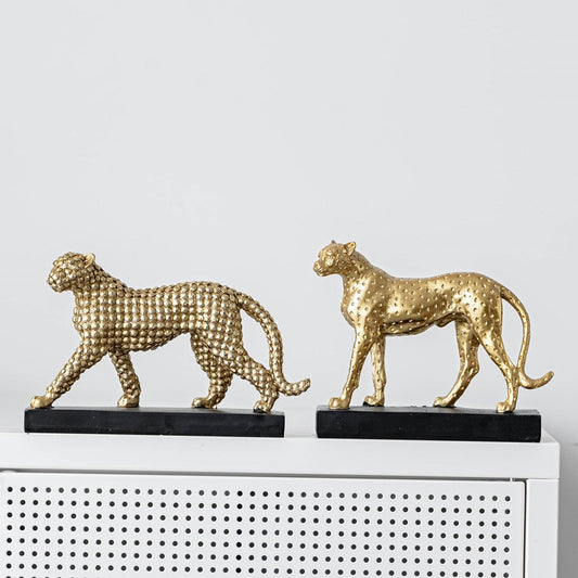 Golden Leopard Cheetah  Statue Resin