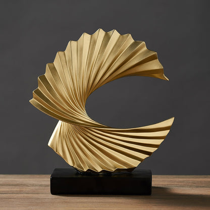 Golden White Twisted Abstract Statue