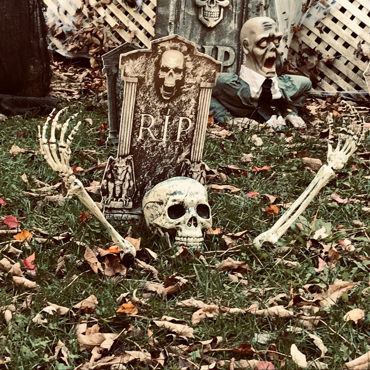 Skeleton Stakes Halloween Graveyard Decor