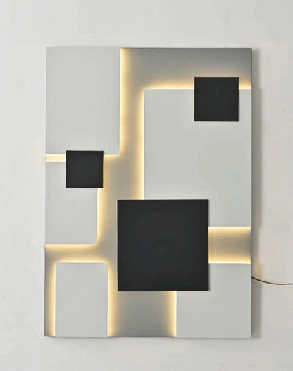 Abstract Black & White Geometry Shapes Designer Wall Lamp - OnShelf