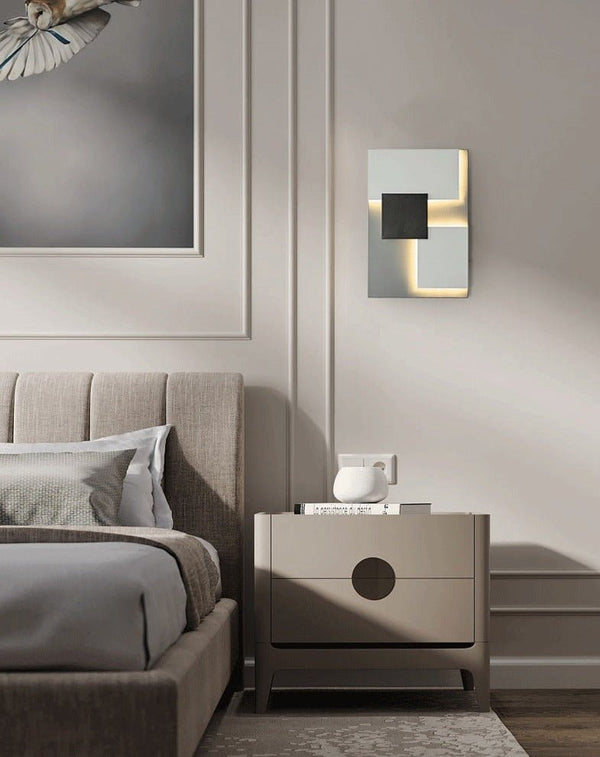 Abstract Black & White Geometry Shapes Designer Wall Lamp - OnShelf