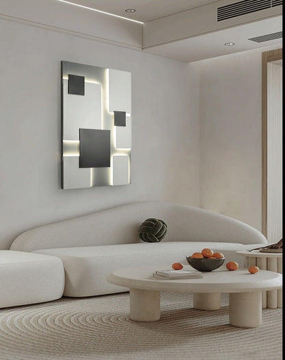 Abstract Black & White Geometry Shapes Designer Wall Lamp - OnShelf