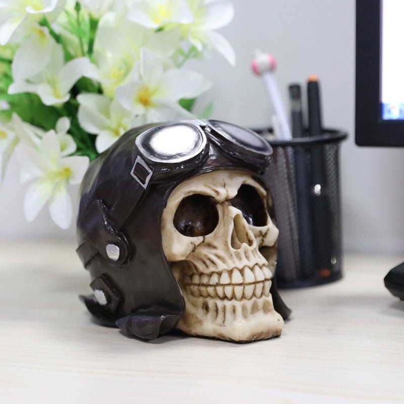 Aviator Skull Sculpture - OnShelf